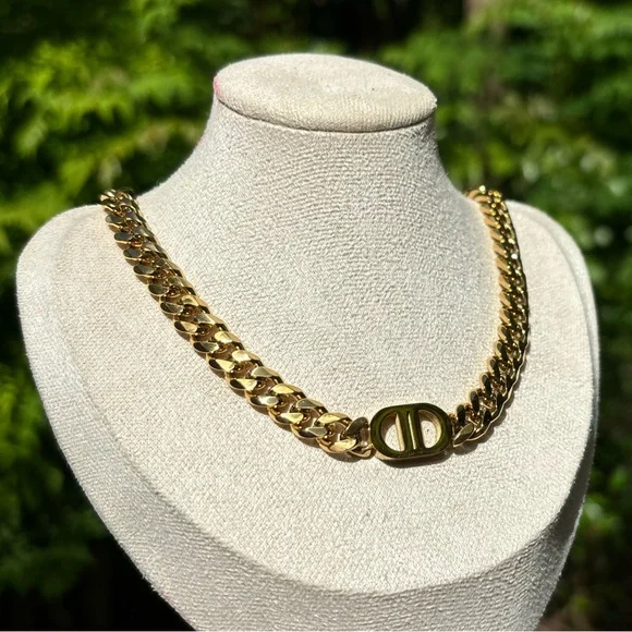 18K Gold Plated Stainless Steel Choker Chain Necklace - Picture 3 of 6